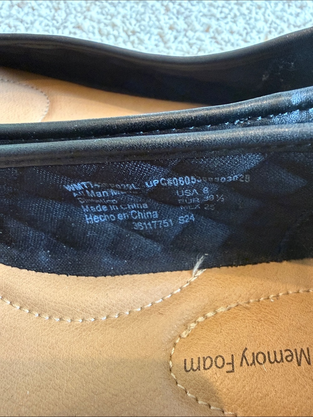 Time and Tru Black Quilted Ballet Flats - 8 - Picture 4 of 4